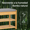 SoBuy FSR49-N Banco Zapatero con cajón y cojín Bambú