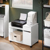 SoBuy ASK02-W Soporte para Impresora Armario de Oficina con 4 Ruedas