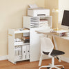 SoBuy ASK12-W Armario de Oficina con Estantes y 1 carro extraible Mueble en 2 partes