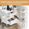 SoBuy FRG258-II-W Mesita de Noche con 2 cajones y Estante Blanco 45 x 38 x 55 cm