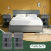 SoBuy FBT49-HGx2 Set de 2 Mesitas de Noche con 1 cajón y 2 estantes Gris
