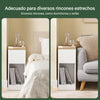SoBuy FBT162-WN Mesitas de Noche con 3 compartimentos Blanco y Madera 25 x 65 x 60 cm