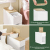 SoBuy FBT162-WN Mesitas de Noche con 3 compartimentos Blanco y Madera 25 x 65 x 60 cm