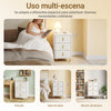 SoBuy FBT115-L-E-W Mesita de Noche con función de Carga con 3 cajones Blanco