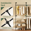 SoBuy KLS19-SCH Perchero de Pared con 4 Barras para Colgar Negro 265x48x220cm