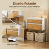 SoBuy FBT175-E-WN Mesita Flotante con lámpara de Sensor de Movimiento extraíble y 2 cajones