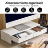 SoBuy BBF02-W Soporte para monitor con 2 cajónes Blanco