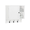 SoBuy BZR103-W Armario de Pared con 1 Puerta 2 Estantes y 3 Ganchos Blanco