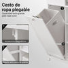 Preventa-SoBuy BZR104-W Armario Alto de Baño con Estantes y Cesto para Ropa Sucia Blanco