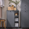 SoBuy BZR105-DG Armario de Baño con Cesto para Colada Gris