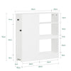 SoBuy BZR106-W Estantería Estrecha para Baño con 1 Puerta 1 Cajón y 3 Estantes