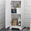 SoBuy BZR109-W Armario Alto de Baño con 1 Cesto y 1 Cajón