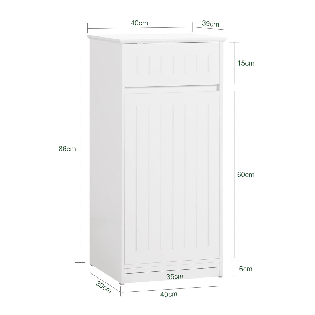 Cesto Para Ropa Sucia Armario Multifuncional De Baño Con 1 Cesto Y 1 Cajón  Blanco 40 X 39 X 86 Cm Bzr110-w Sobuy Es