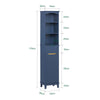 SoBuy BZR112-B Armario Alto para Baño con 3 Estantes 1 Puerta y 1 Cajón Azul