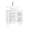SoBuy BZR115-II-W Mueble para debajo del Lavabo con 2 Puertas y 2 Estantes Blanco
