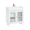 SoBuy BZR115-W Mueble para Debajo del Lavabo 2 Puertas 60 x 30 x 58 cm