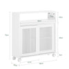 SoBuy BZR119-W Estantería Estrecha para Baño con 2 Puertas 1 Estante y 4 Ruedas
