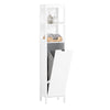 SoBuy BZR123-W Mueble Columna de Baño con 1 Cesto para Ropa Sucia y 2 Estantes