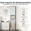 SoBuy BZR124-W Mueble Columna de Baño con 1 Cesto para Ropa Sucia