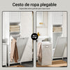 SoBuy BZR124-W Mueble Columna de Baño con 1 Cesto para Ropa Sucia