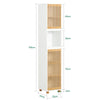 SoBuy BZR127-W Mueble Columna de Baño con 1 Compartimiento 2 Puertas