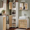 SoBuy BZR127-W Mueble Columna de Baño con 1 Compartimiento 2 Puertas
