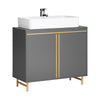 SoBuy BZR129-HG Mueble para Debajo del Lavabo con 2 Puertas