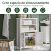 SoBuy BZR13-W Mueble Auxiliar para Baño con 2 estantes y 2 Puertas Blanco