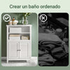 SoBuy BZR13-W Mueble Auxiliar para Baño con 2 estantes y 2 Puertas Blanco