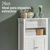 SoBuy BZR13-W Mueble Auxiliar para Baño con 2 estantes y 2 Puertas Blanco