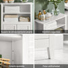 SoBuy BZR13-W Mueble Auxiliar para Baño con 2 estantes y 2 Puertas Blanco