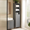 SoBuy BZR130-HG Armario Alto de Baño Mueble columna con 1 Puerta y 3 Estantes