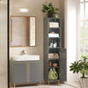SoBuy BZR130-HG Armario Alto de Baño Mueble columna con 1 Puerta y 3 Estantes