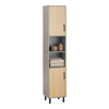 SoBuy BZR131-NG Armario Alto de Baño Mueble Columna con 2 Puertas