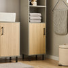 SoBuy BZR131-NG Armario Alto de Baño Mueble Columna con 2 Puertas