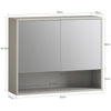 SoBuy BZR134-NG Armario de Pared con Espejo con 2 Puertas