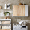 SoBuy BZR144-WN Armario de Pared para Baño con 2 Puertas y 2 Compartimentos