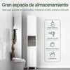 SoBuy BZR147-W Armario alto para Baño con 2 Compartimentos 2 puertas Blanco