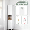 SoBuy BZR147-W Armario alto para Baño con 2 Compartimentos 2 puertas Blanco