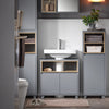 SoBuy BZR148-DG Mueble para Debajo del Lavabo con 2 Puertas y 1 Estante