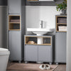 SoBuy BZR148-DG Mueble para Debajo del Lavabo con 2 Puertas y 1 Estante