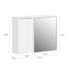 SoBuy BZR153-W Mueble de Pared con Espejo Armario Suspendido con 2 Puertas 4 Estantes Blanco