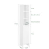 SoBuy BZR158-W Mueble Columna de Baño con 1 Cesto Blanco 30 x 30 x 170 cm