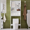 SoBuy BZR165-W Estantería de Baño para Colocar sobre el Inodoro con 2 Estantes Abiertos y 2 Puertas