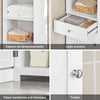 SoBuy BZR17-W Mueble Columna de Baño con 1 puerta y 3 estantes y 1 cajón Blanco