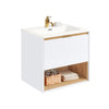 SoBuy BZR171-N Mueble con Lavabo Armario Colgante para Baño con 1 Cajon y 1 Estante Abierto 61 x 46 x 59 cm