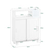 SoBuy BZR176-W Carrito Estrecho de Baño con 1 Compartimento y 2 Puertas Blanco 52 x 17 x 69 cm