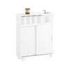 SoBuy BZR176-W Carrito Estrecho de Baño con 1 Compartimento y 2 Puertas Blanco 52 x 17 x 69 cm