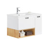 SoBuy BZR178-WN Armario Colgante con Lavabo con 1 Cajon 1 Puerta y 1 Compartimneto 80 x 46 x 54 cm