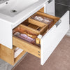 SoBuy BZR178-WN Armario Colgante con Lavabo con 1 Cajon 1 Puerta y 1 Compartimneto 80 x 46 x 54 cm